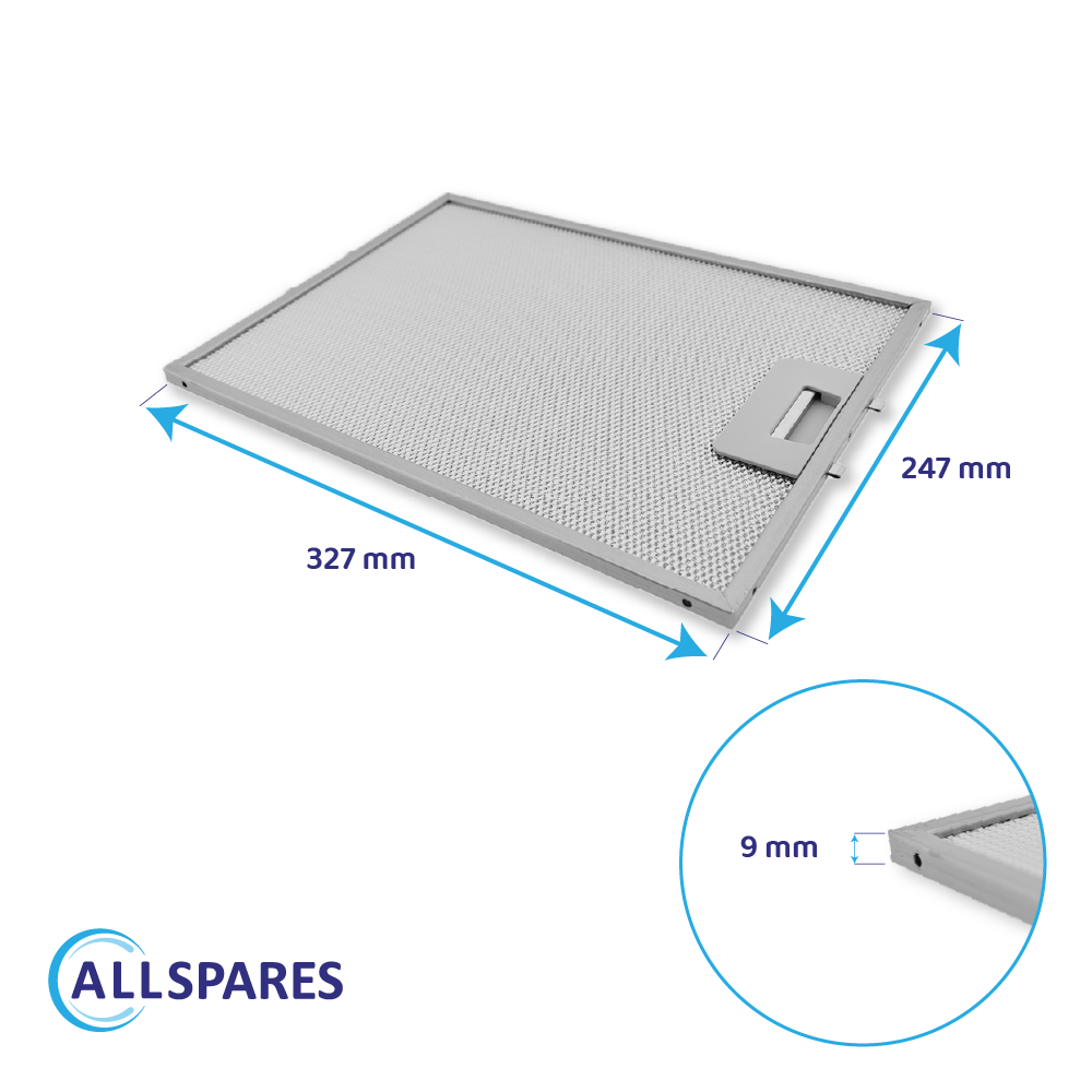 Filtre métallique 327x247mm compatible avec Pando 580058200037