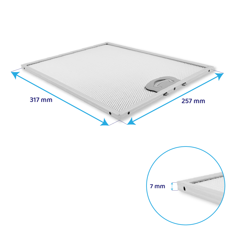 Filtre à graisse en métal 317x257mm compatible avec Samsung DG81-00415A