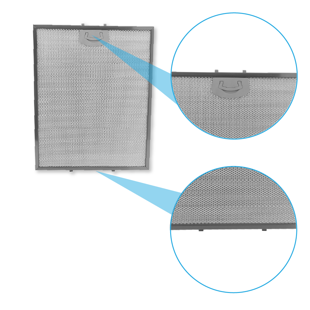 Filtre à graisse en métal 352x284mm convient pour Beko 9174420002