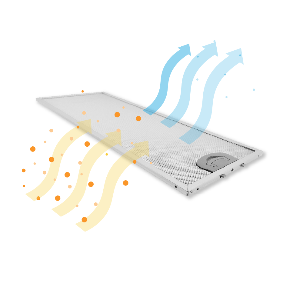 Filtre à graisse en métal 482x192mm compatible avec Viva VVA61F350...