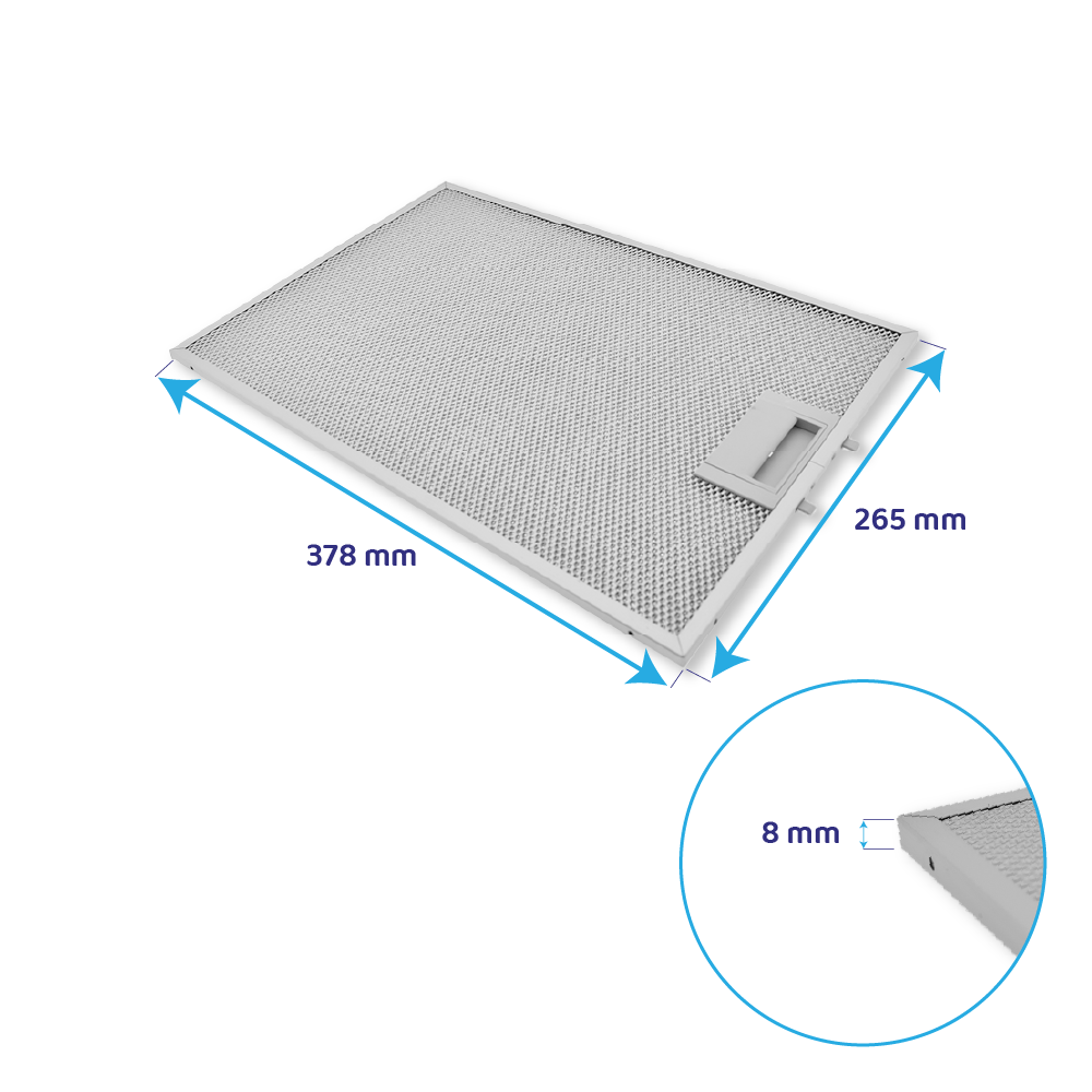 Filtre à graisse en métal 378x265mm d'origine Siemens 11025757