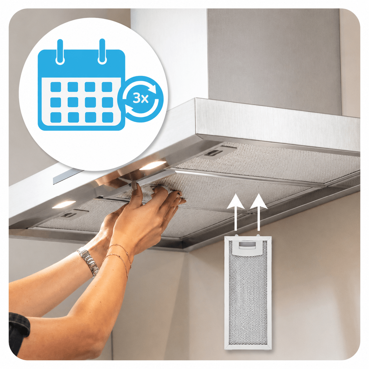 Filtre à graisse en métal 250x110mm compatible avec Bosch 11022470