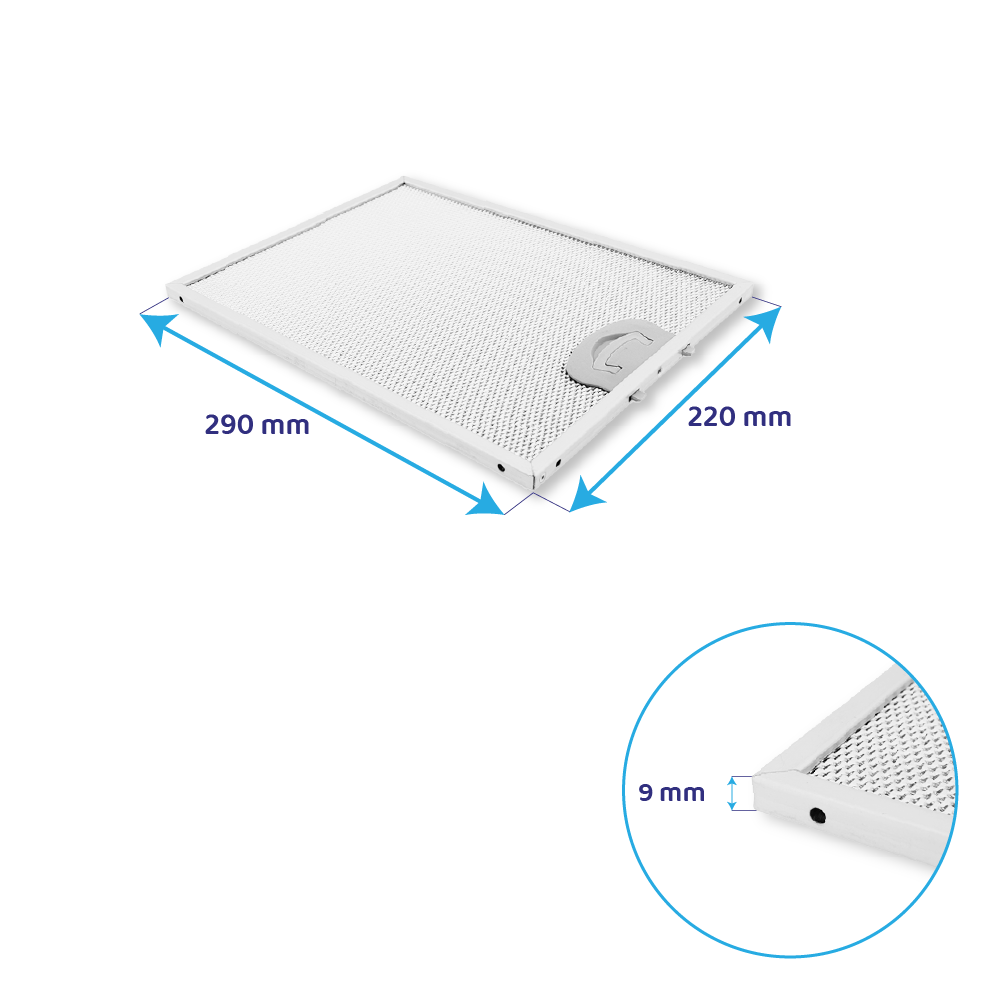 Filtre à graisse en metal 290x220mm compatible avec AIRONE