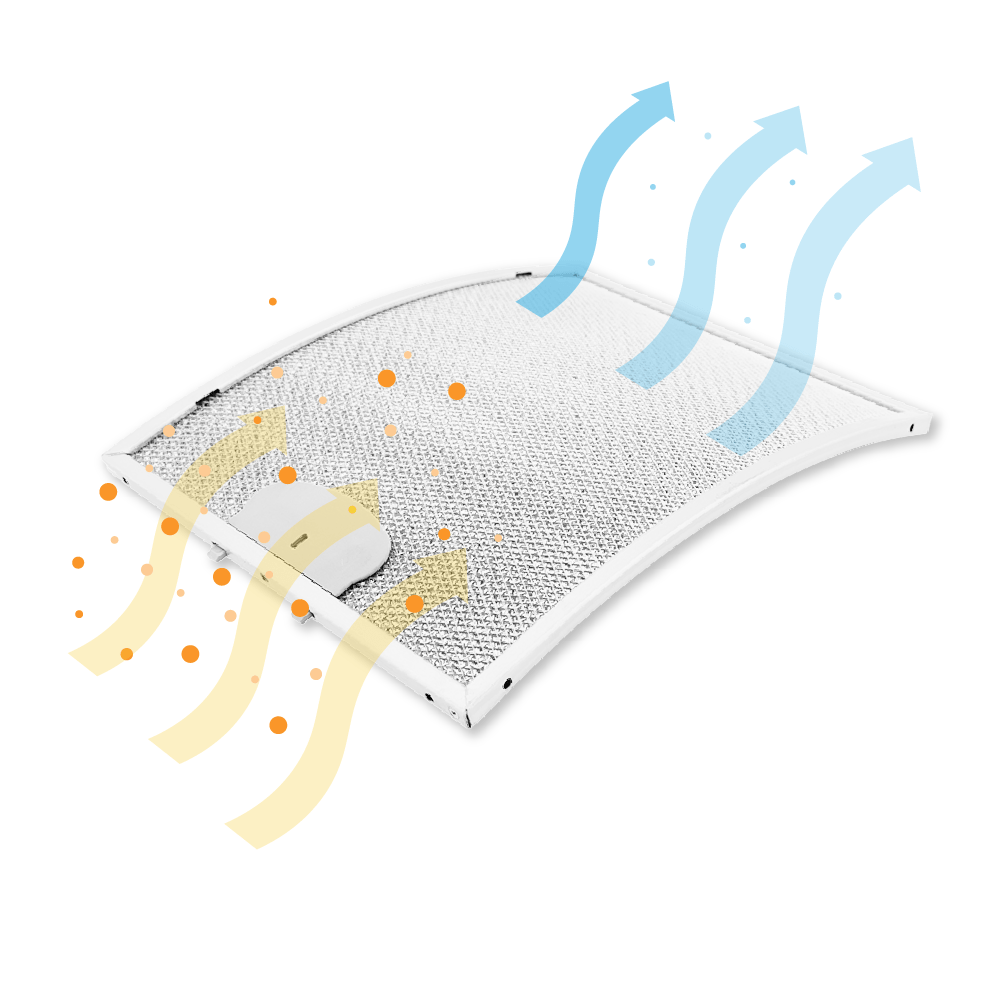 Filtre à graisse en metal 290x220mm (courbé) compatible avec AIRONE