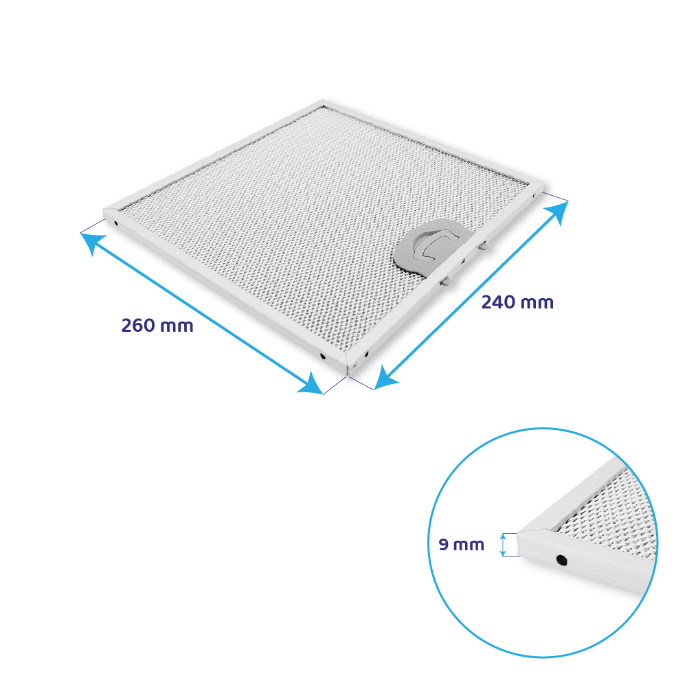 Filtre à graisse en metal 261x240mm compatible avec AIRONE