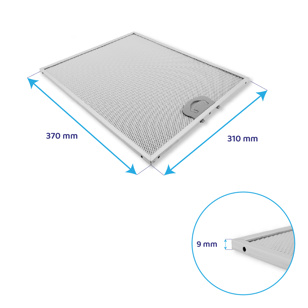 Filtre à graisse en metal 370x310mm compatible avec AIRONE
