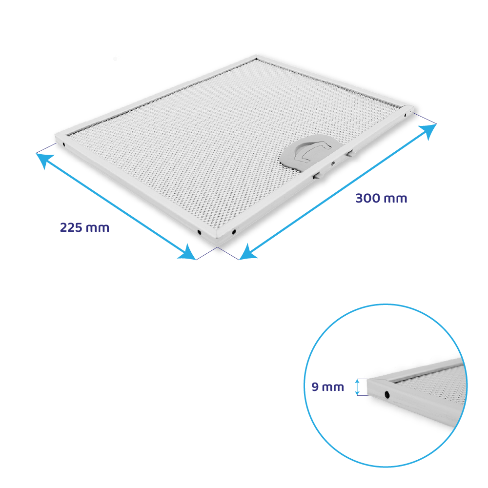 Filtre à graisse en metal 300x225mm compatible avec AIRONE