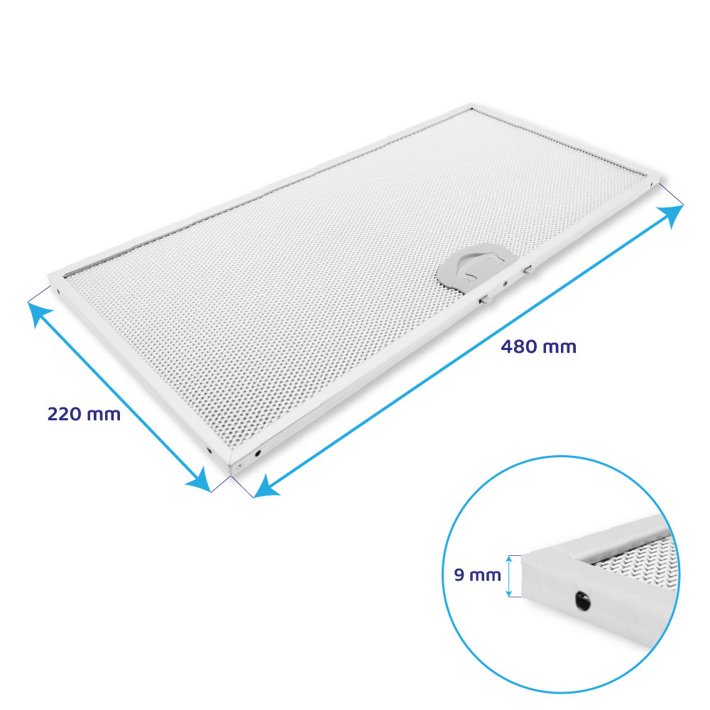 Filtre à graisse en metal 480x220mm compatible avec AIRONE