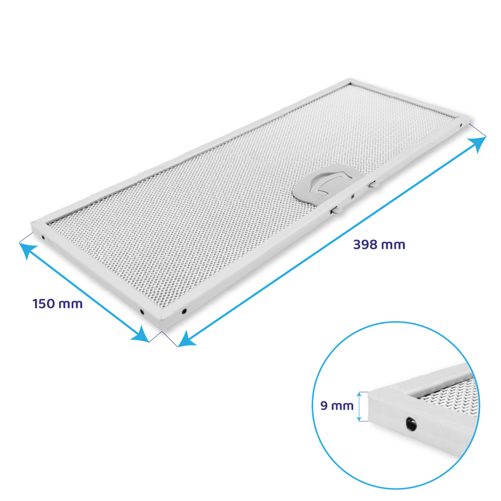 Filtre à graisse en metal 398x150mm compatible avec AIRONE