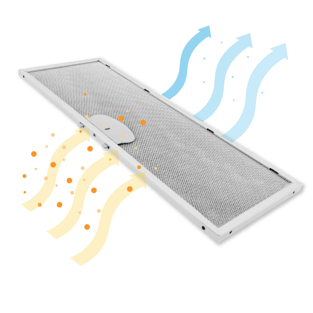 Filtre à graisse en metal 398x150mm compatible avec AIRONE