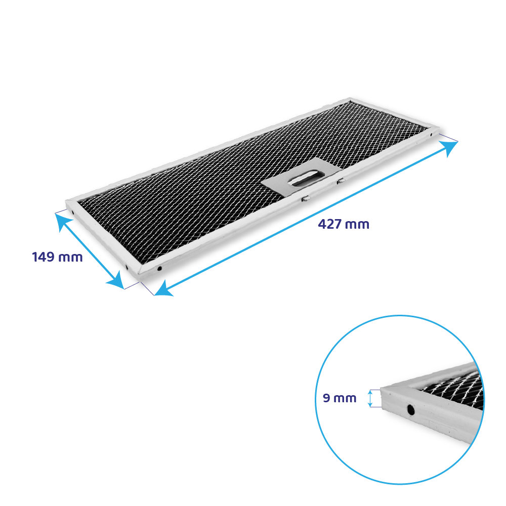 Filtre à charbon longue durée compatible avec AEG OdourClean Plus MCFB86PL / 9029865830