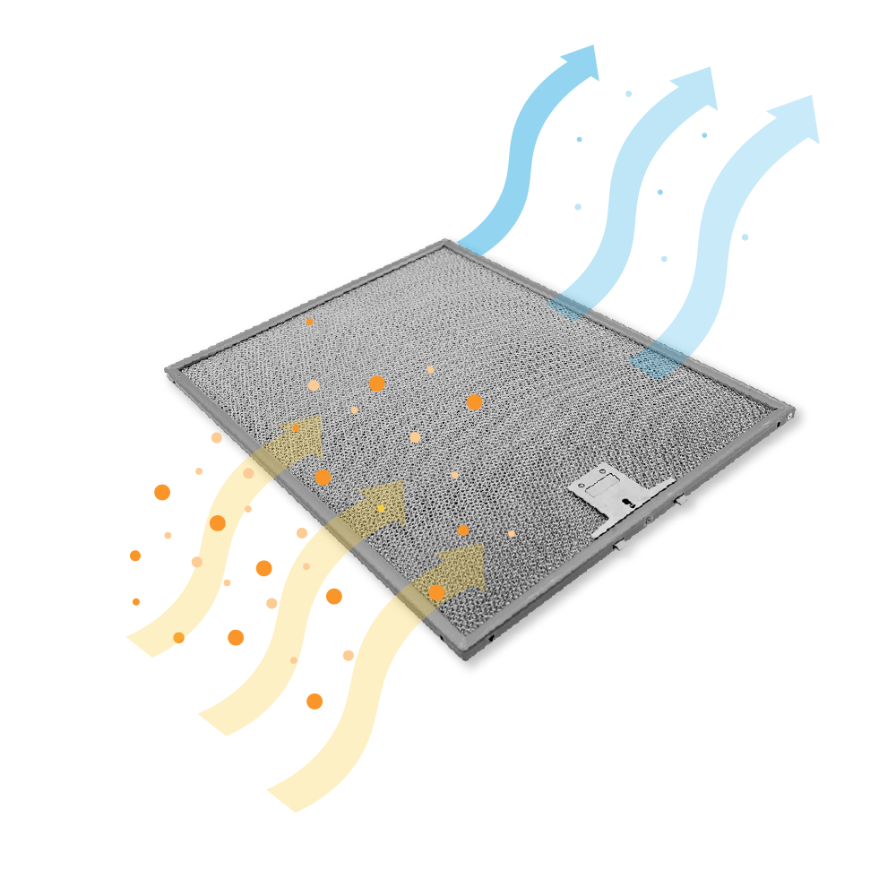 Filtre à graisse en métal 375x280mm compatible avec Miele 8270321