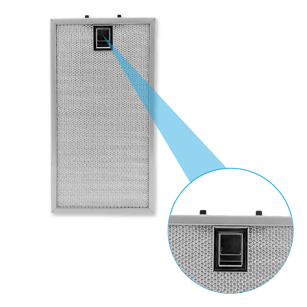 Filtre à graisse en métal 320x171mm compatible avec Miele 8258211