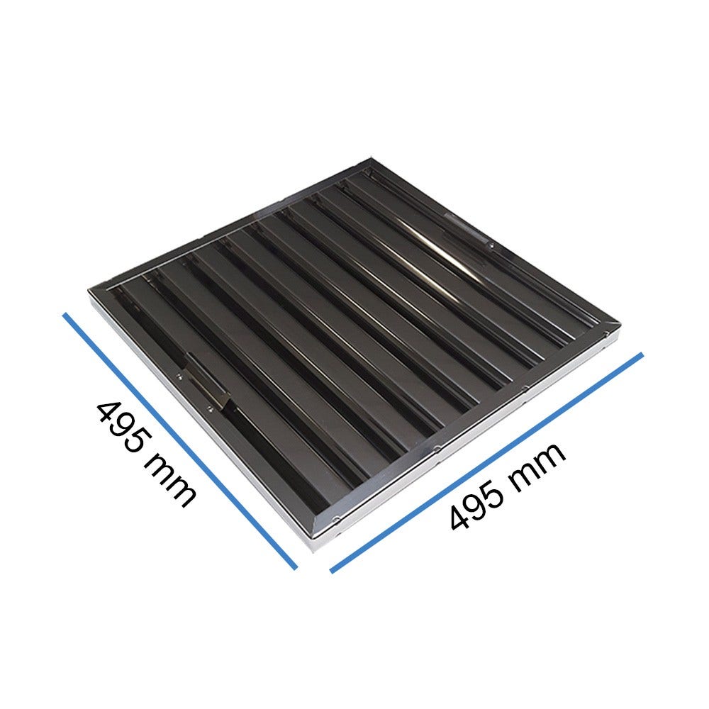 Filtre choc 495x495x25mm avec poignées pour hotte pro (Type B)