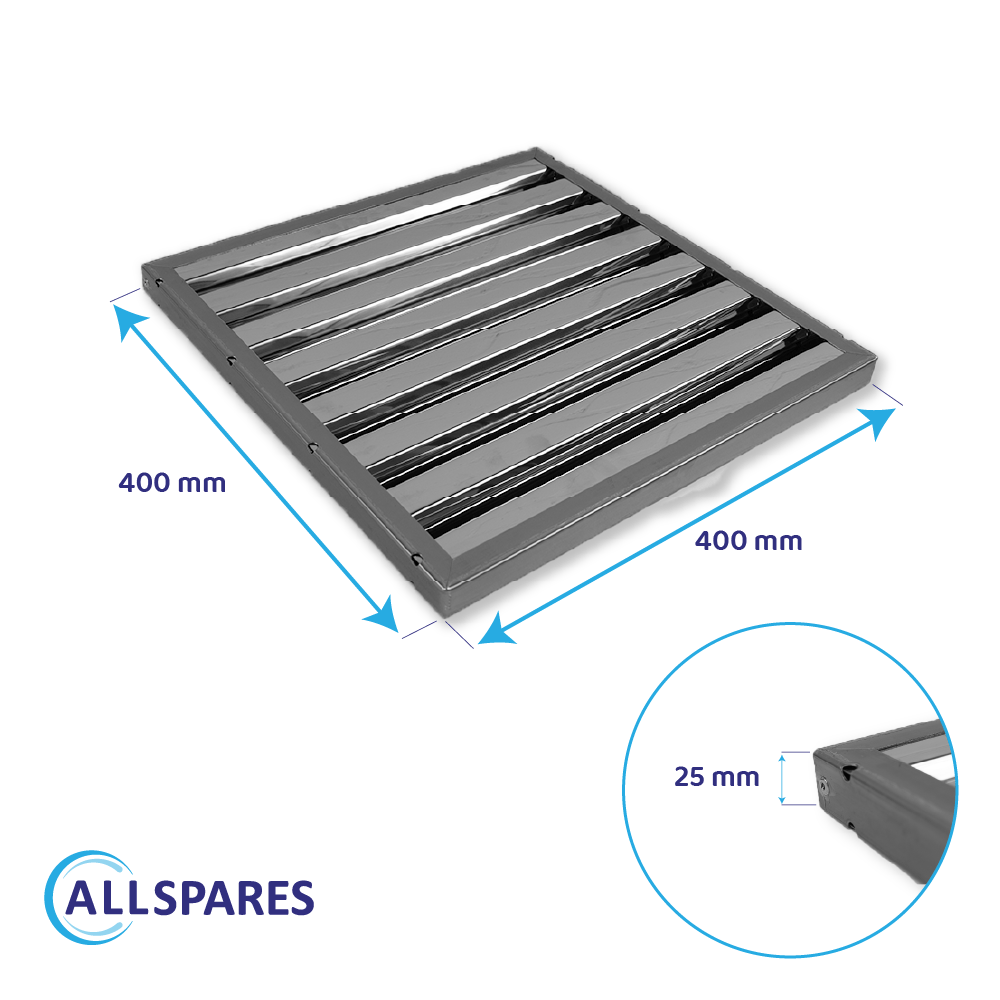 Filtre choc 400x400x25mm pour hotte pro (Type B)