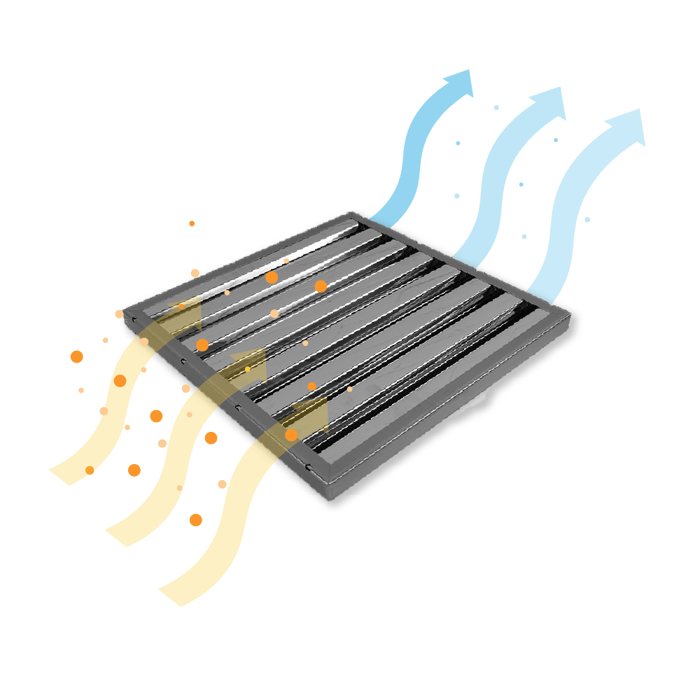 Filtre choc 400x400x25mm pour hotte pro (Type B)