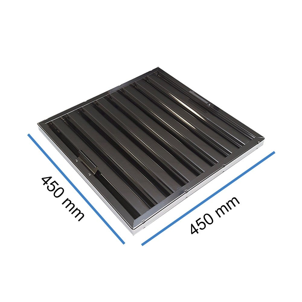 Filtre choc 450x450x25mm avec poignées pour hotte pro (Type B)