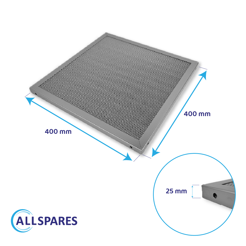 Filtre à maille tricot métallique 400x400x20mm pour hotte de cuisine professionnelle