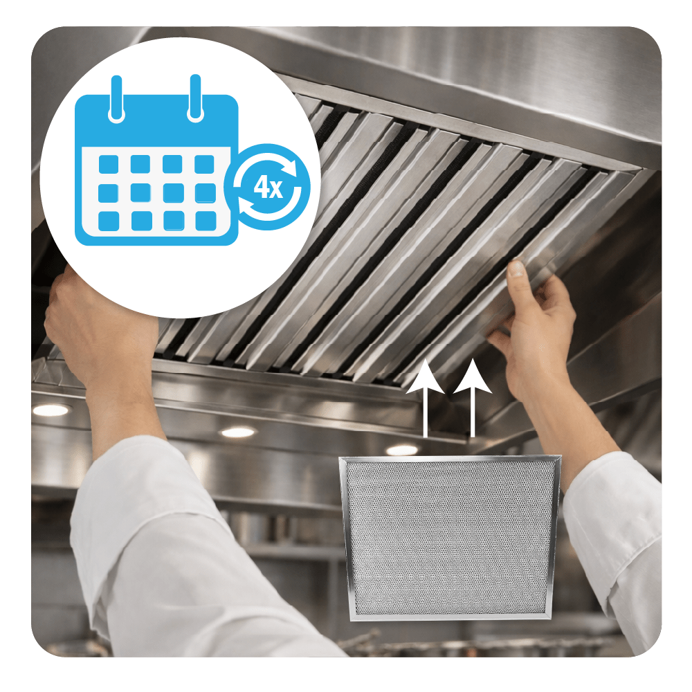 Filtre à maille tricot métallique 500x400x25mm pour hotte de cuisine professionnelle