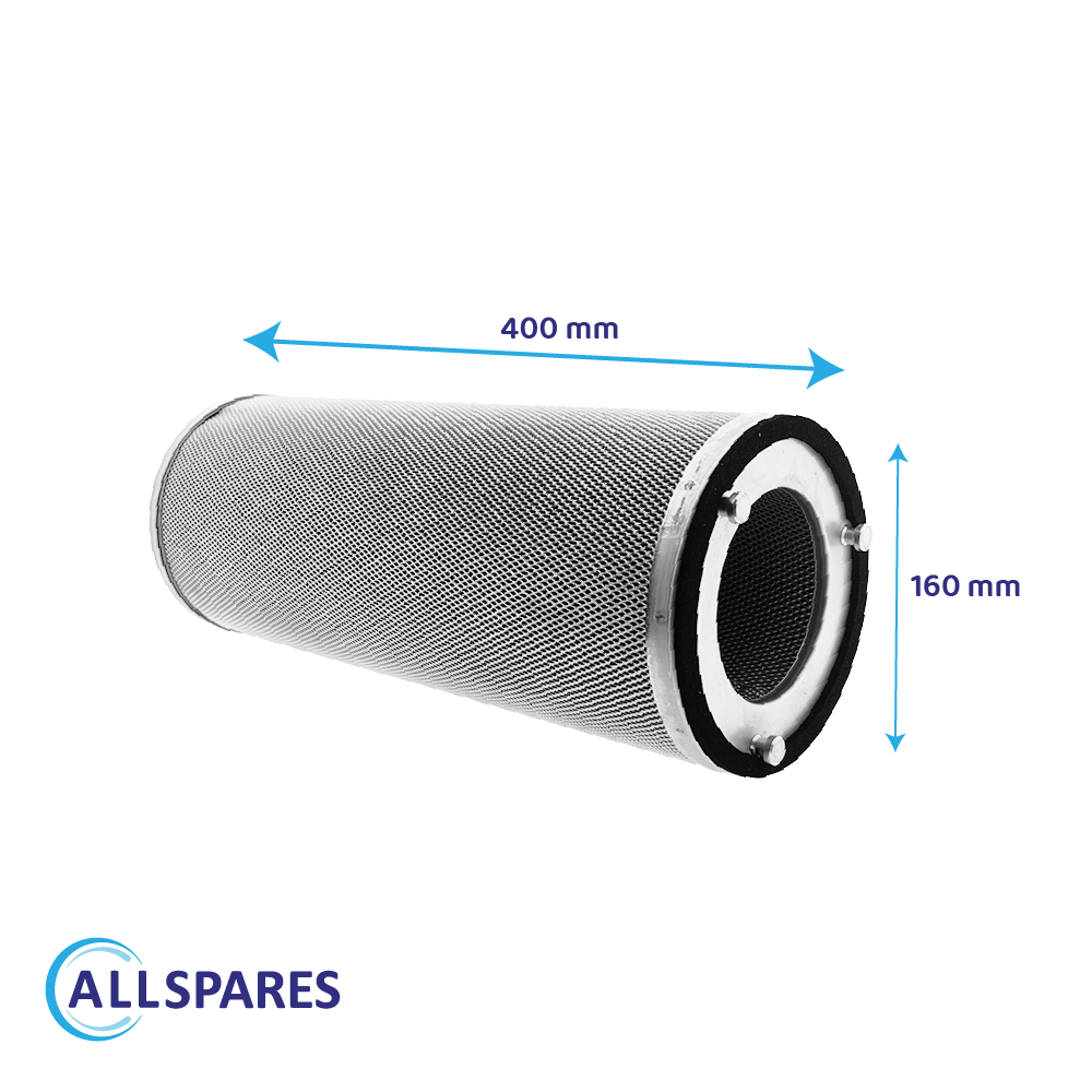 Filtre cylindre à charbon actif ⌀160x400mm pour hotte professionnelle