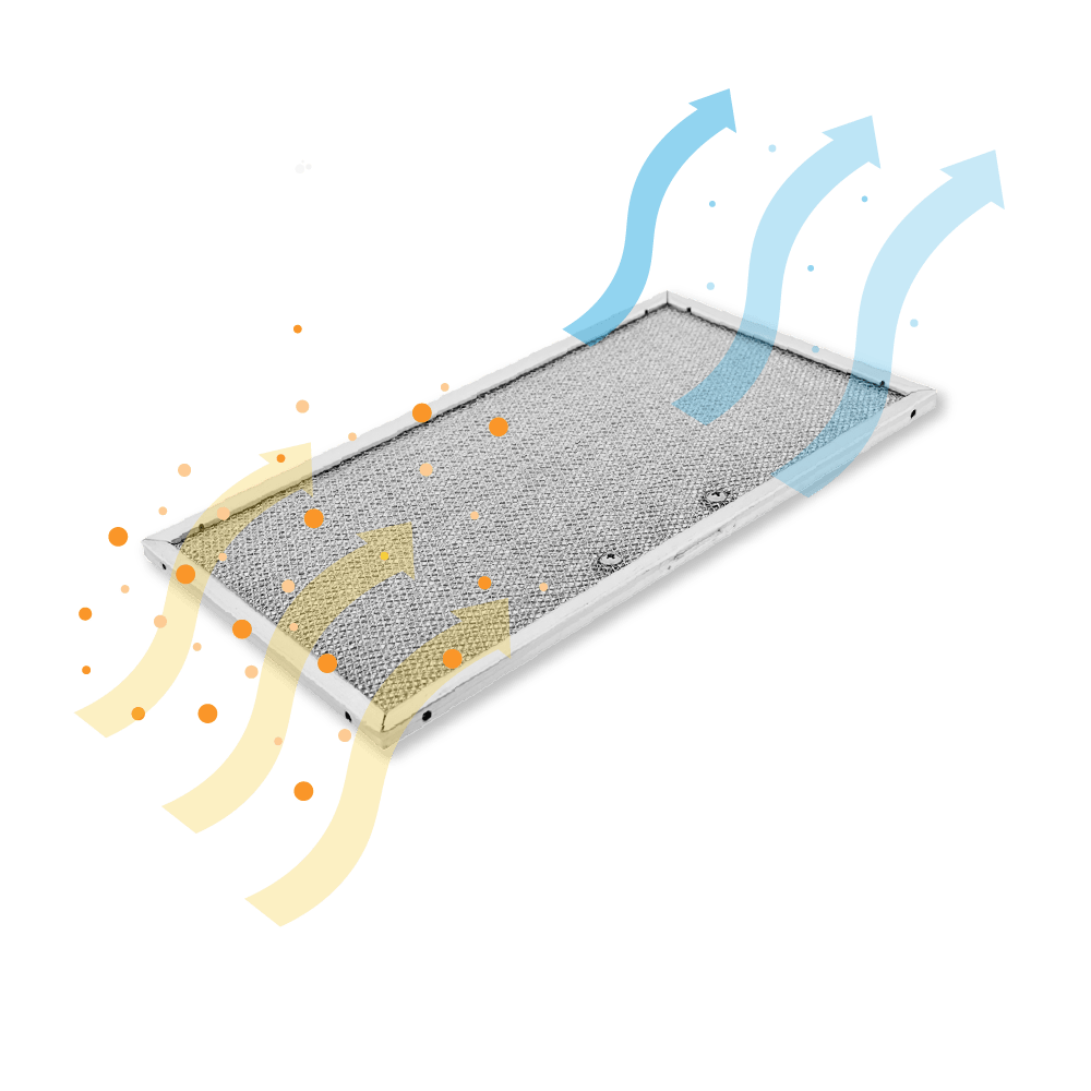 Filtre à graisse en métal 327x177mm d'origine Whirlpool pour AKR800... / AKR860... / AKR915...