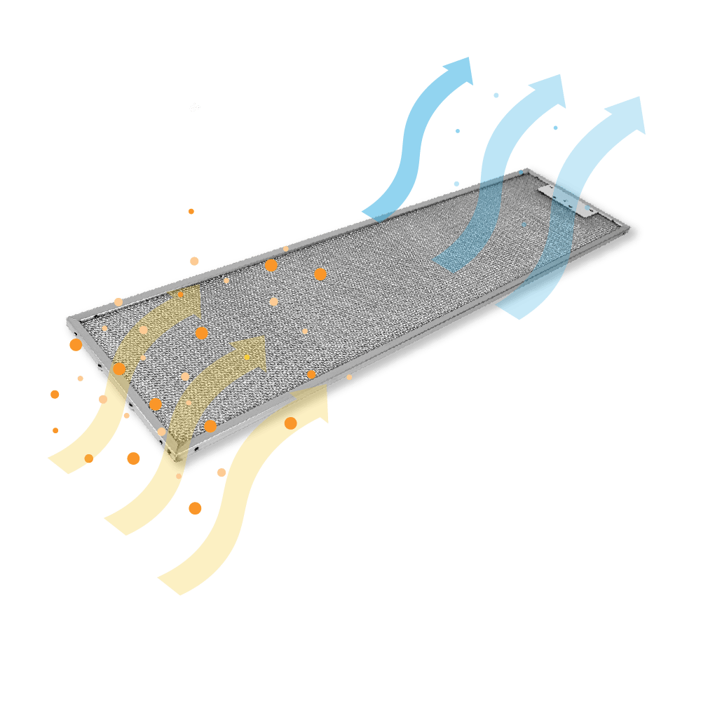 Filtre à graisse en métal 756x184mm d'origine Whirlpool GRI0025434A