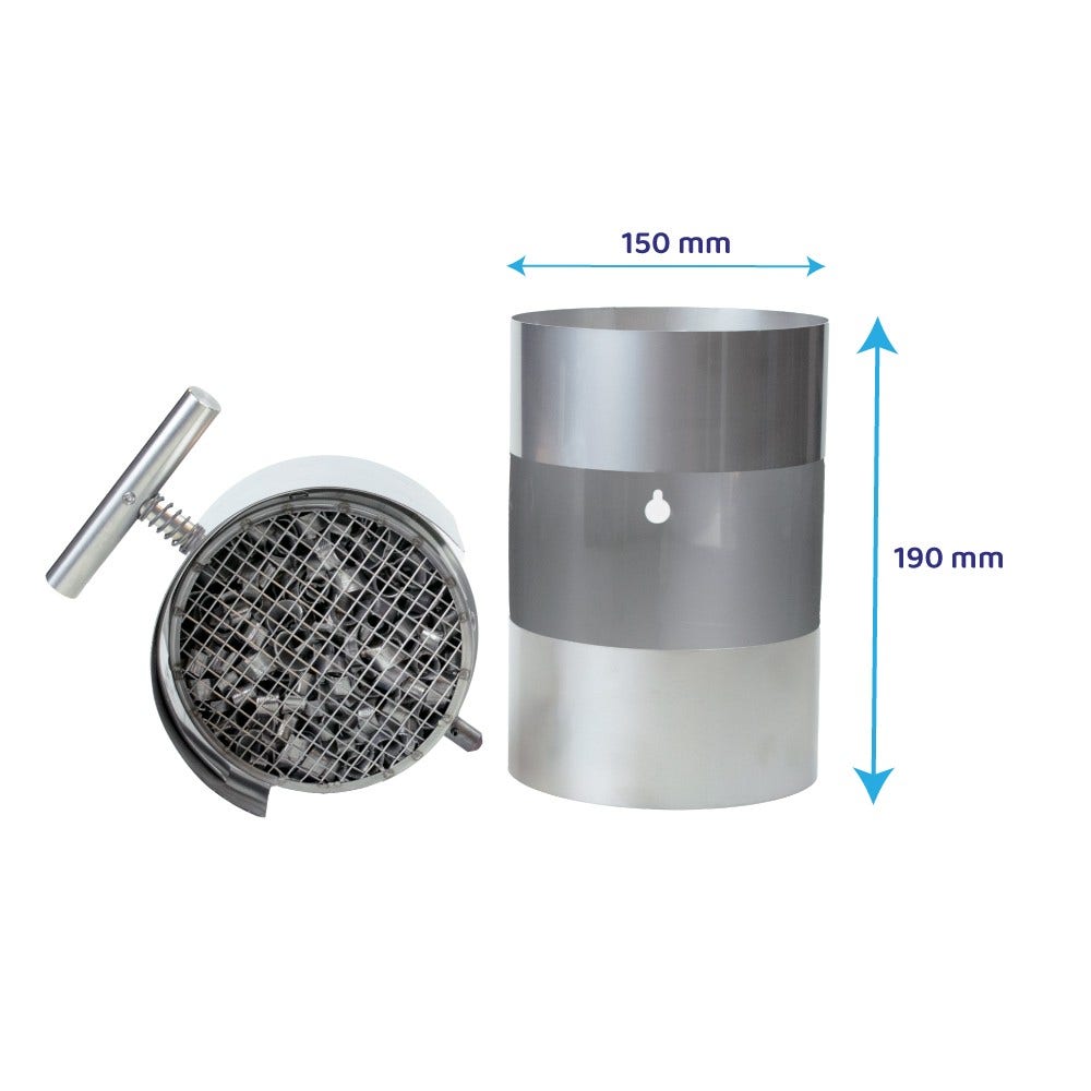 Filtre à fumées de bois ABCAT® sortie arrière Ø150x190 mm inox