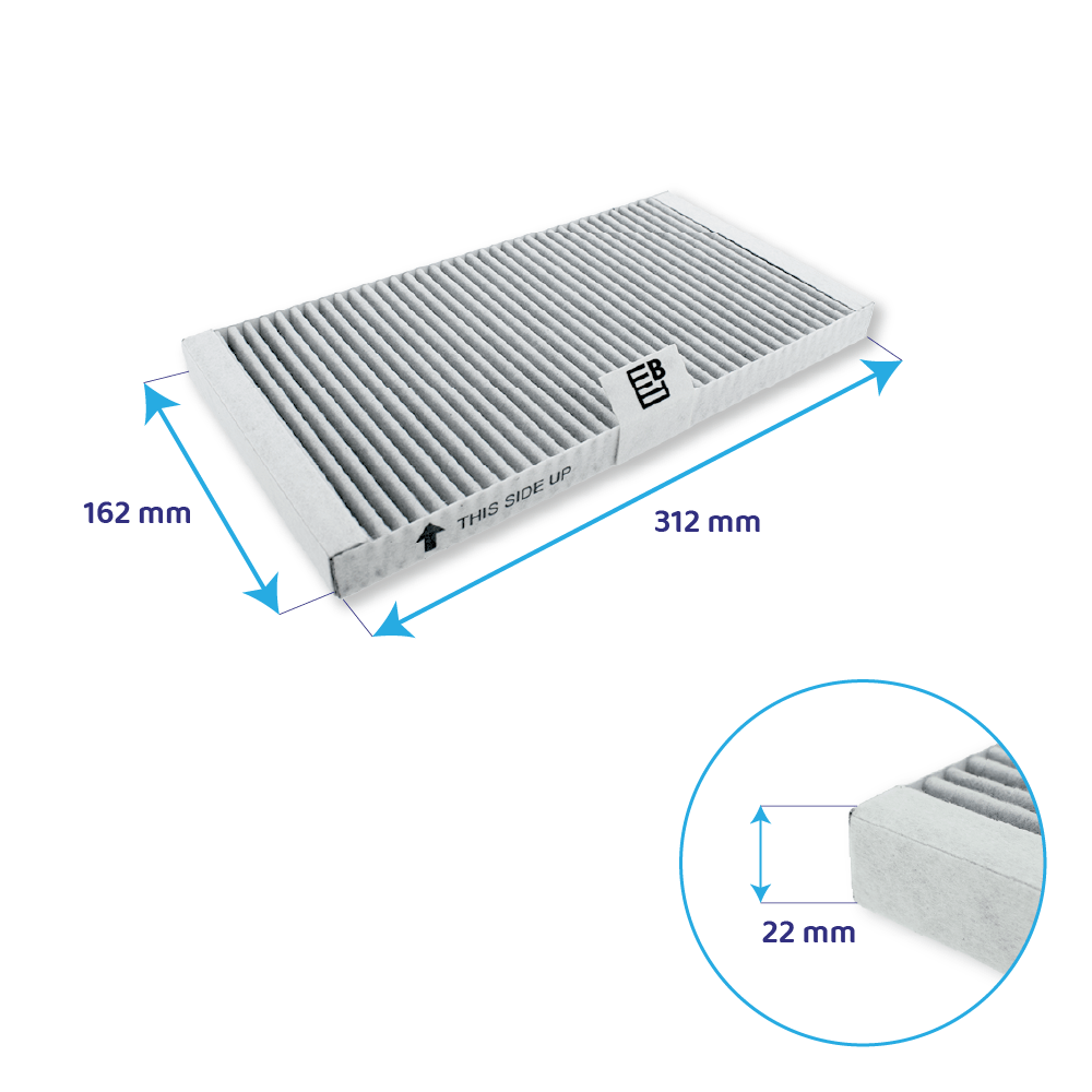 Filtre à charbon (2pcs) d’origine Gorenje HF3015 pour plaque induction aspirante
