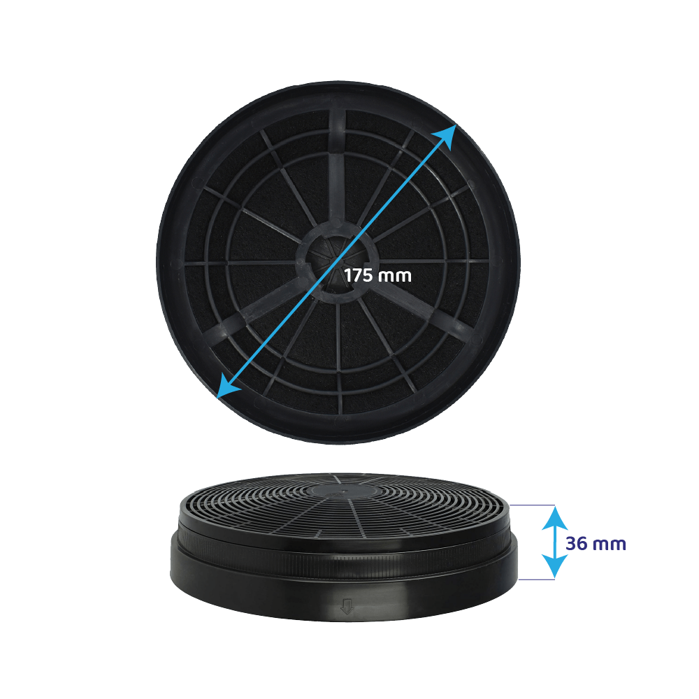 Filtre à charbon (2pcs) AF-010 pour EUROFLOW hottes aspirantes