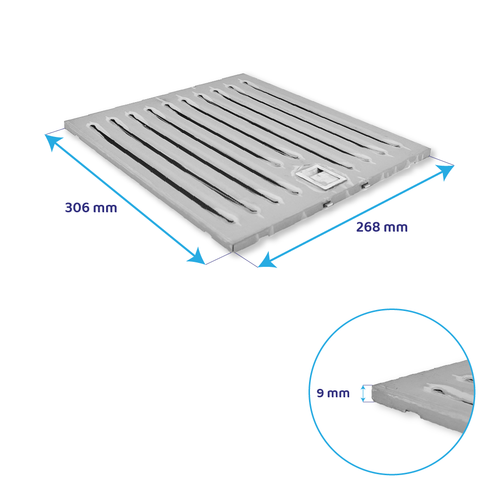 Filtre à graisse en métal 306x268mm d'origine Elica KIT0010804