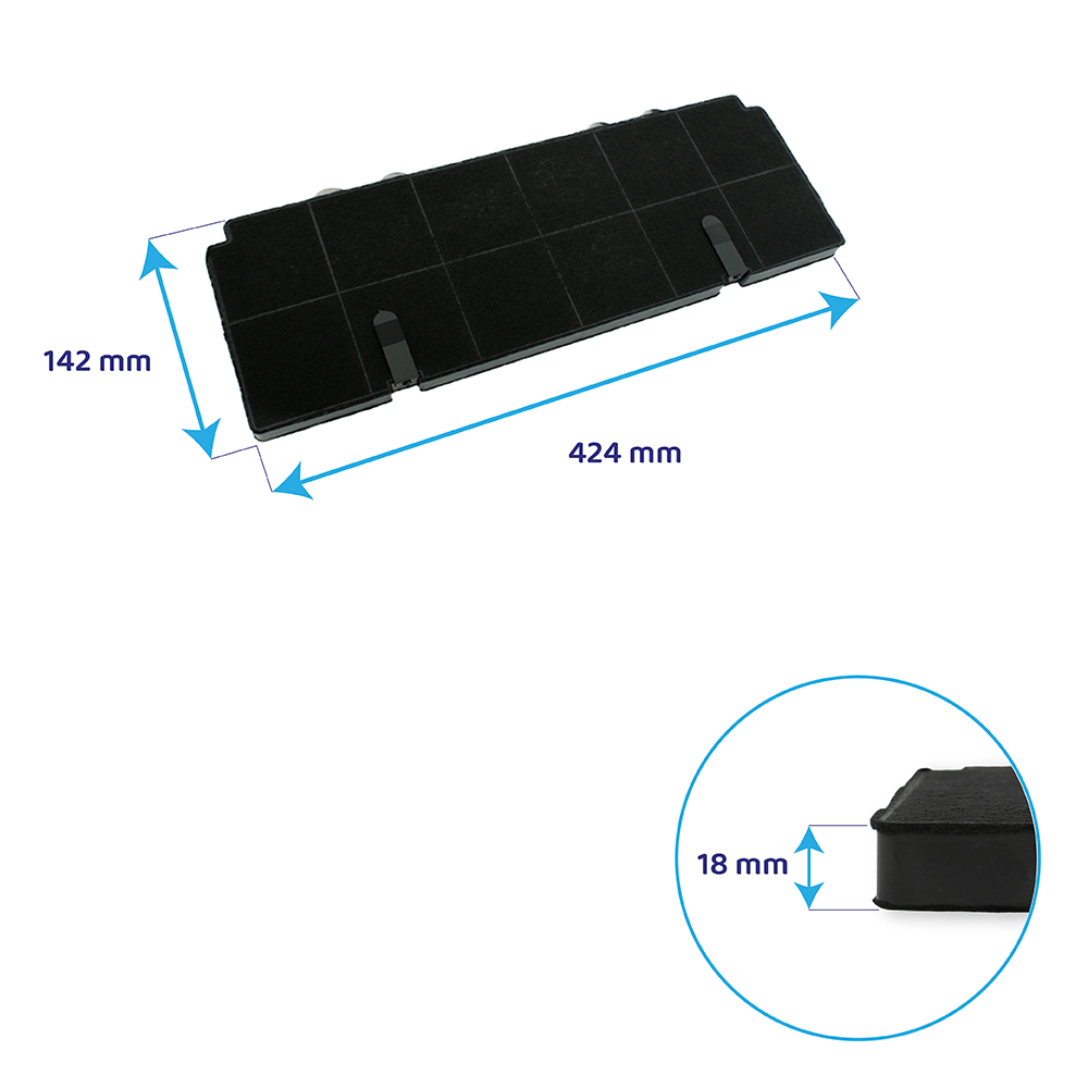 Filtre à charbon d'origine Zanussi pour ZFP416X / ZFP419X / MCFB71