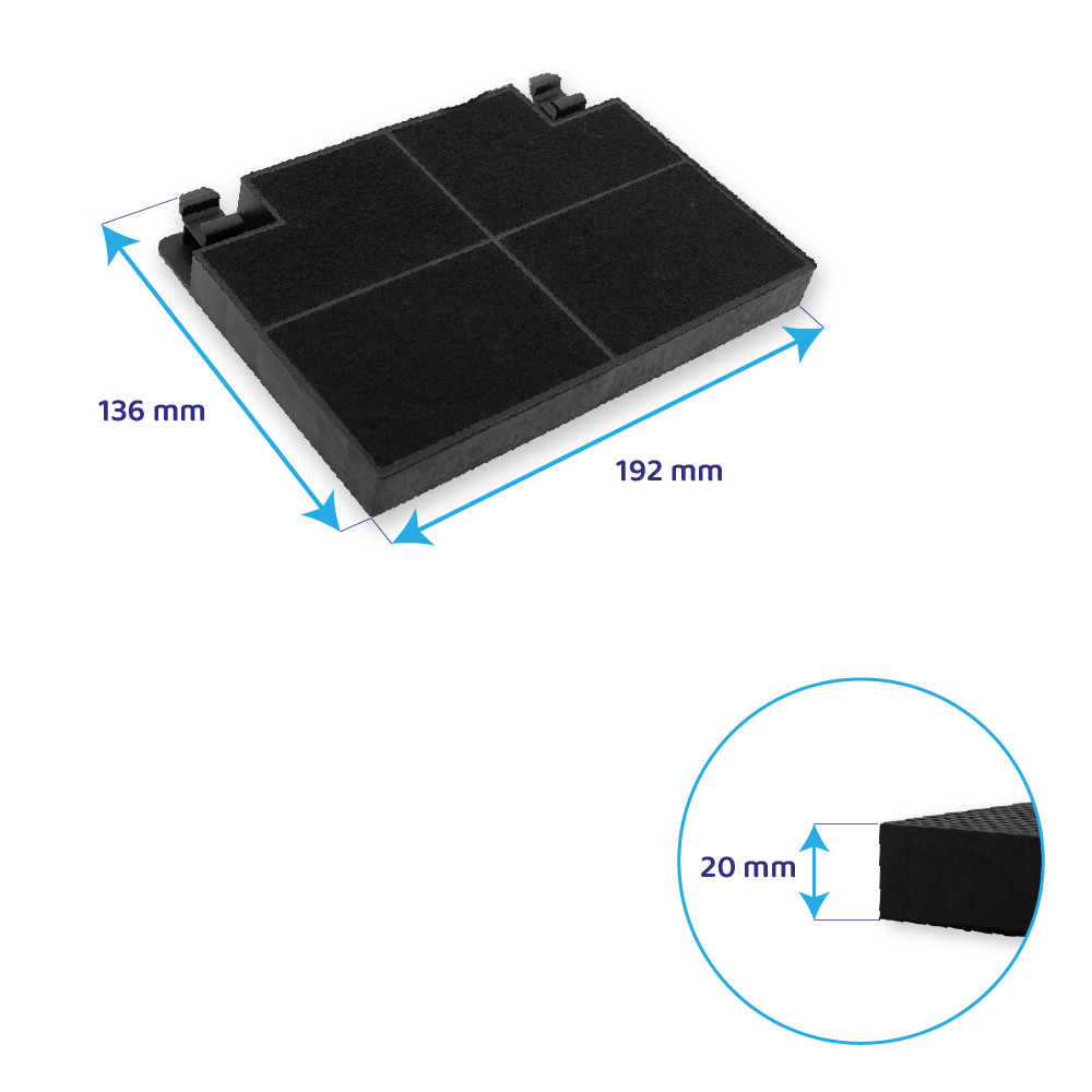 Filtre à charbon (2pcs) d'origine Seppelfricke MCFE05 / 9029800498
