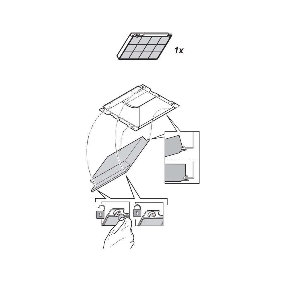 Filtre à charbon d'origine Gaggenau 00647734 / 647734