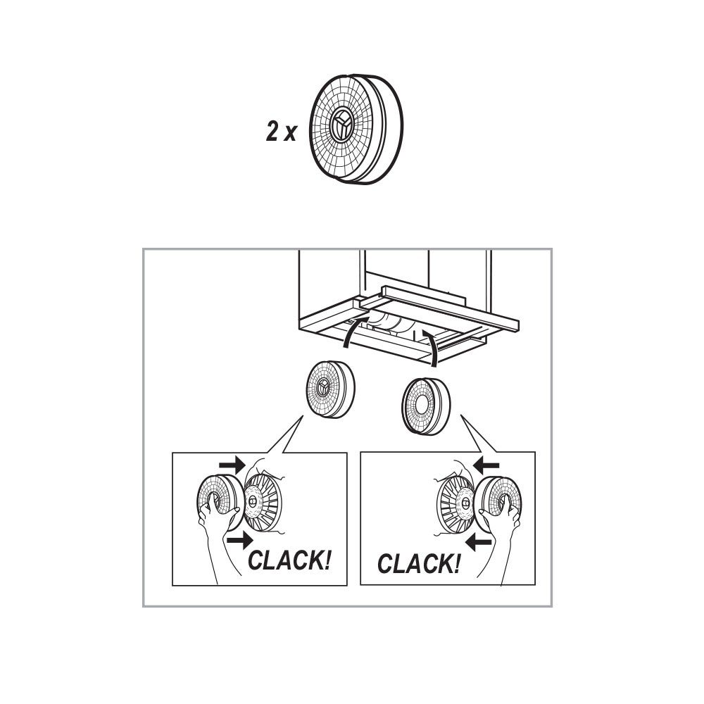 Filtre à charbon (2pcs) d'origine SMEG 690073665 / KITFC62