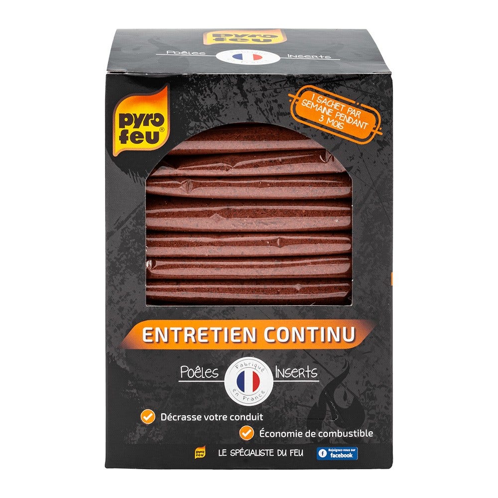 Entretien Continu 14 sachets Pyrofeu pour poêles / inserts