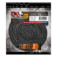 Joint Noir Pyrofeu Rond diam 8mm, longueur 2,5m, avec colle