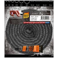 Joint Noir Pyrofeu Rond diam 15mm, longueur 2,5m, avec colle