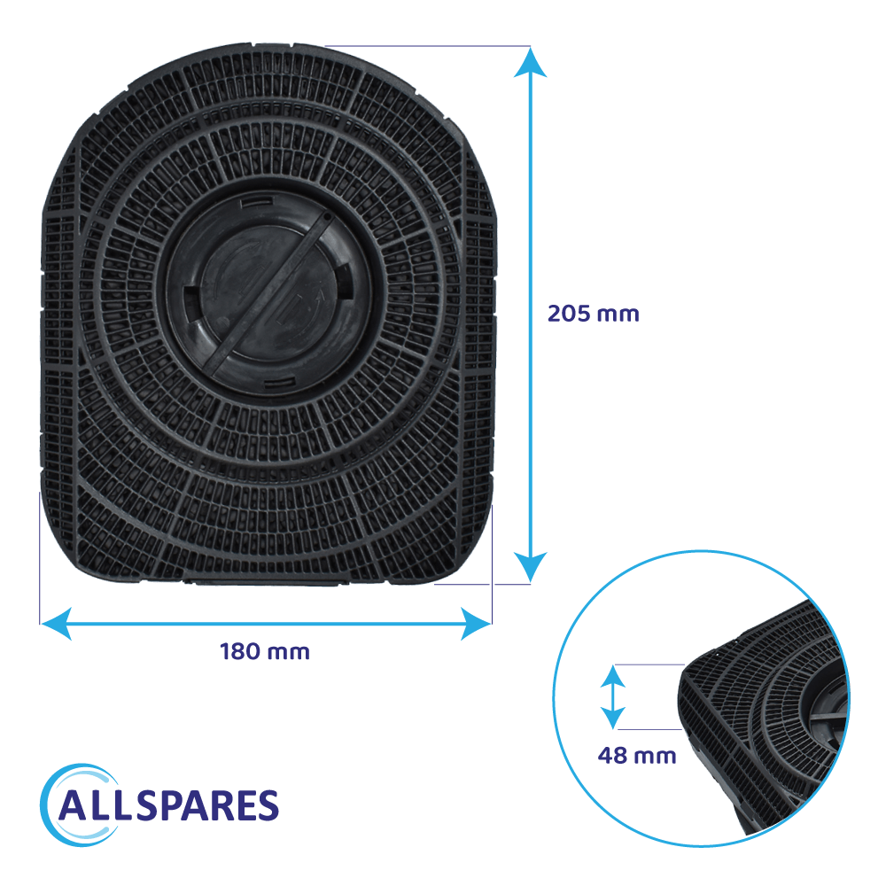 Filtre à charbon Belling Type 200 / DKF42 par AllSpares