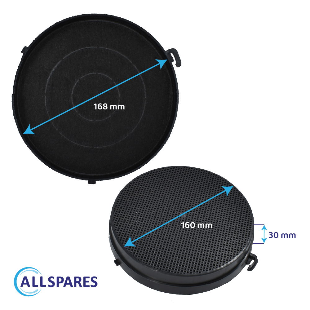 Filtre à charbon (2pcs) Falmec 114163 / Type 6 / Type C / 103050091 par AllSpares