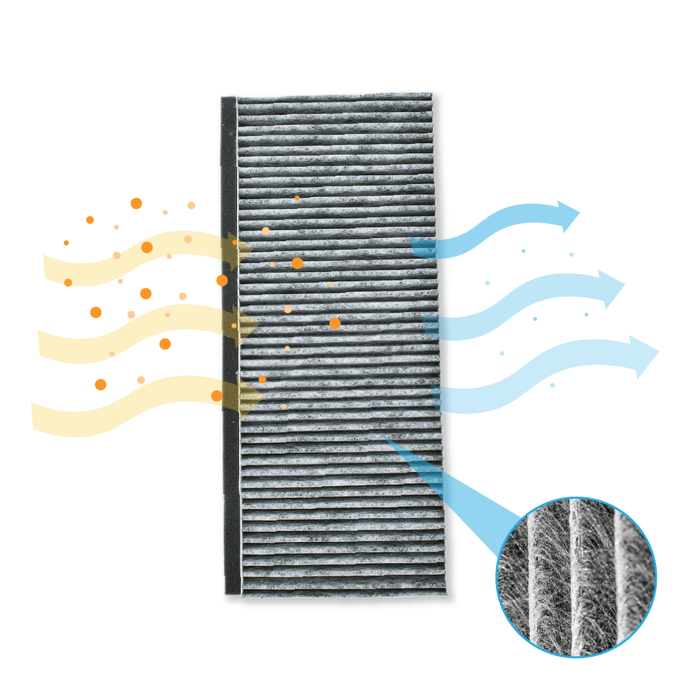 Filtre à charbon convient pour Bosch CleanAir 17006837