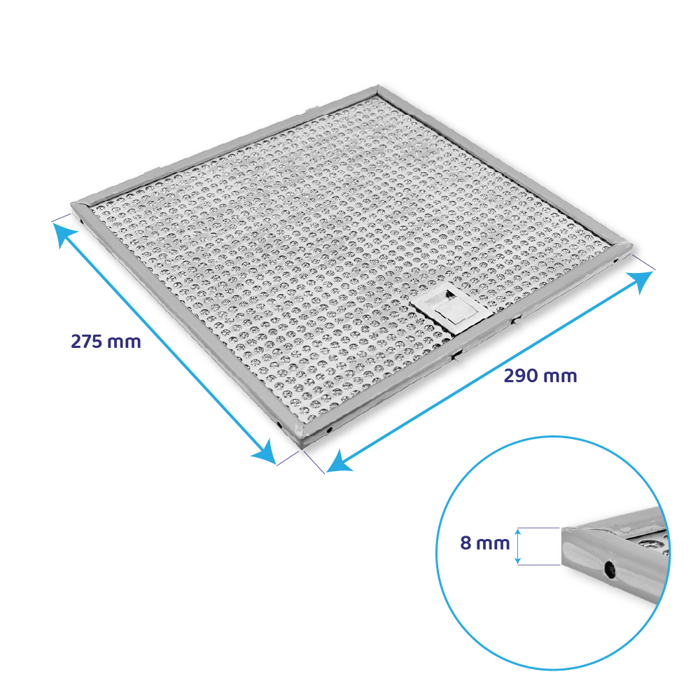 Filtre à graisse en métal 275x290mm compatible avec Ikea FOKUSERA