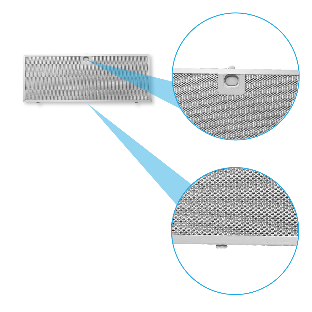 Filtre à graisse en métal (2pcs) 160x424mm d'origine Juno 50286533000