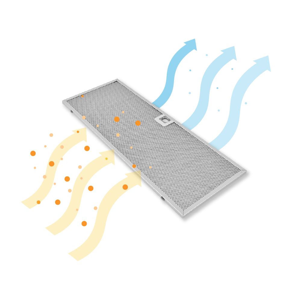 Filtre à graisse en métal (2pcs) 160x424mm d'origine SMEG pour KSET9X