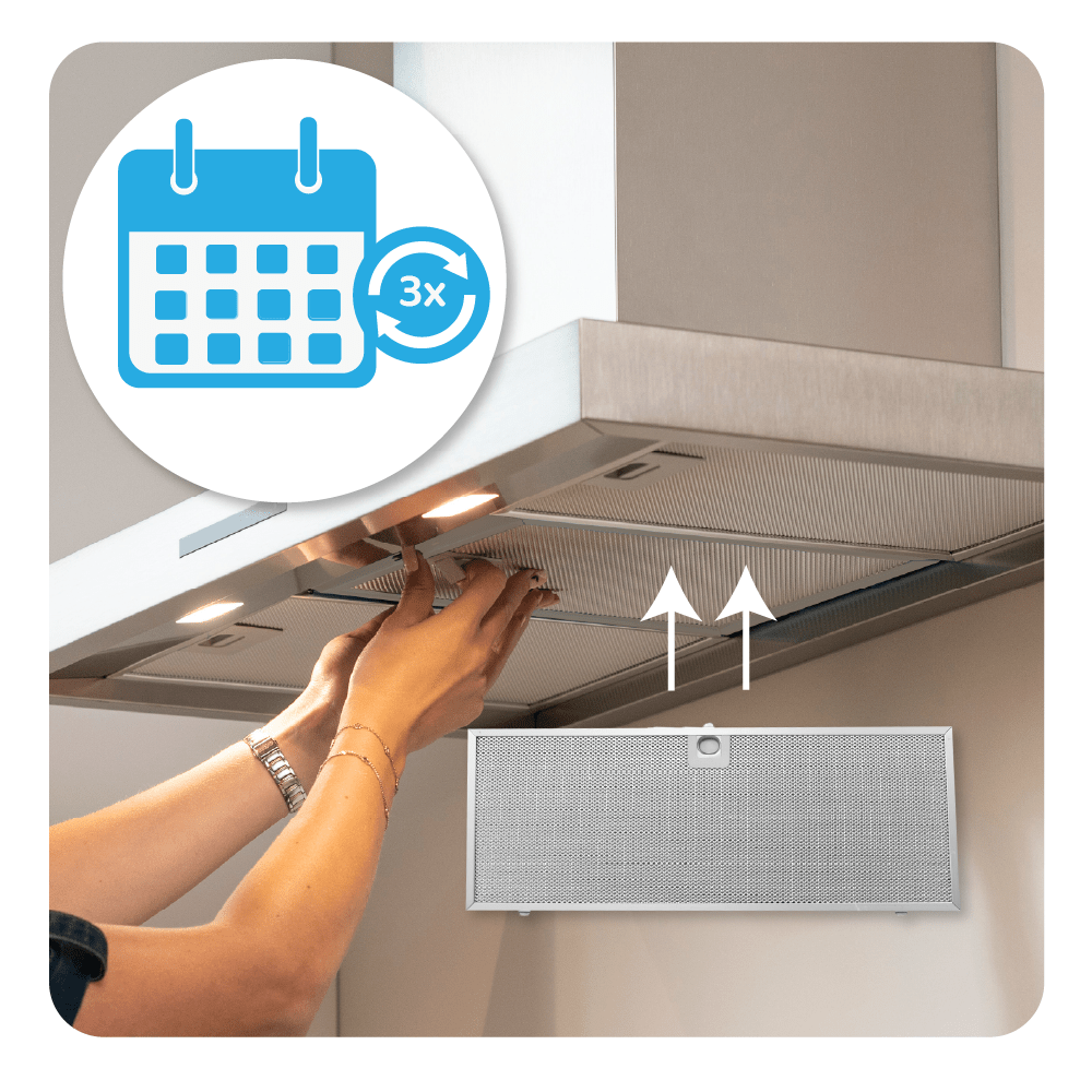 Filtre à graisse en métal (2pcs) 160x424mm d'origine SMEG pour KSET9X
