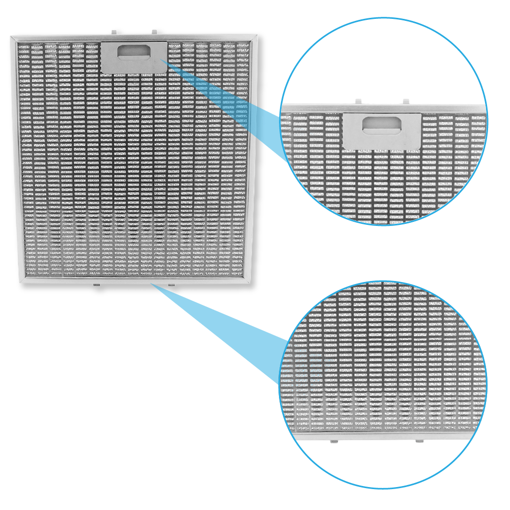 Filtre à graisse en métal 340x324mm d'origine Teka 81484159