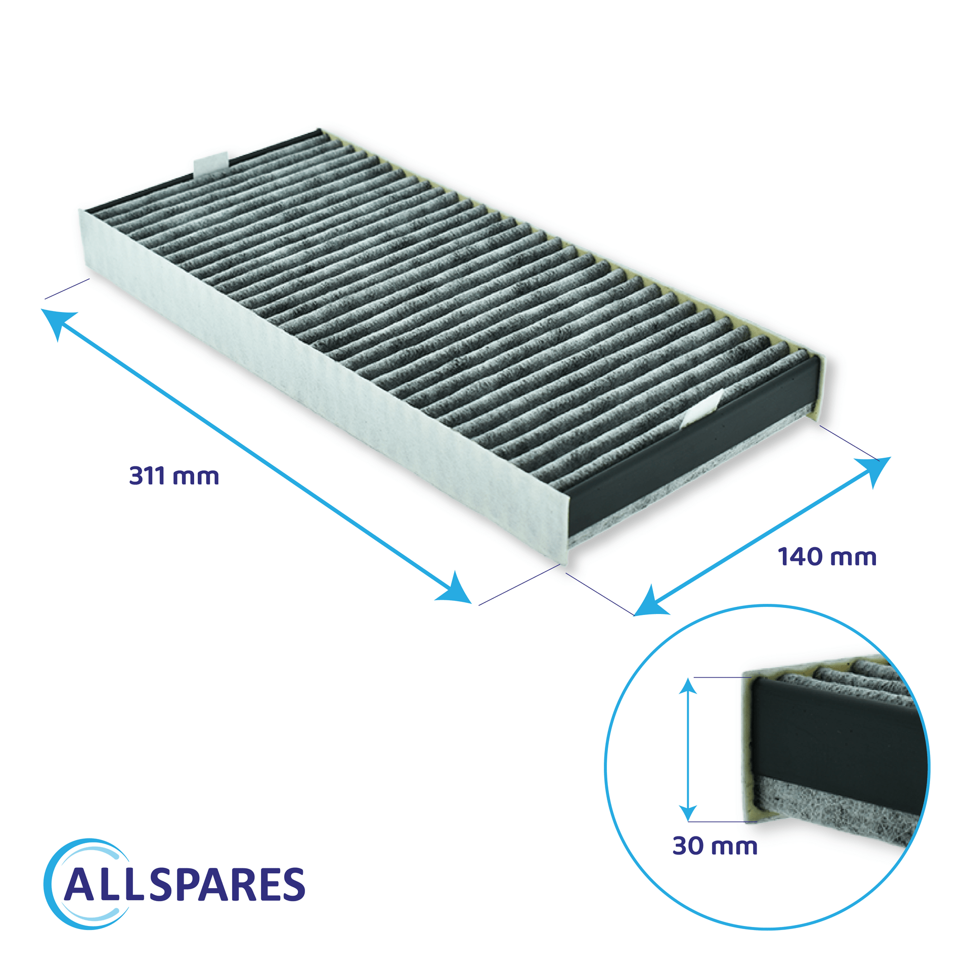 Filtre à charbon compatible avec Miele DKF 35-P
