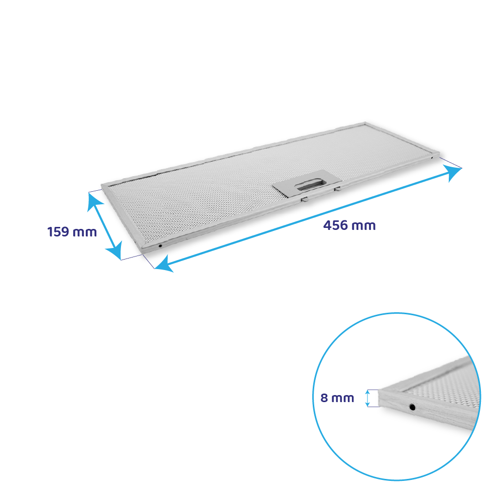 Filtre à graisse en métal 456x159mm d'origine Bosch pour DHL575...