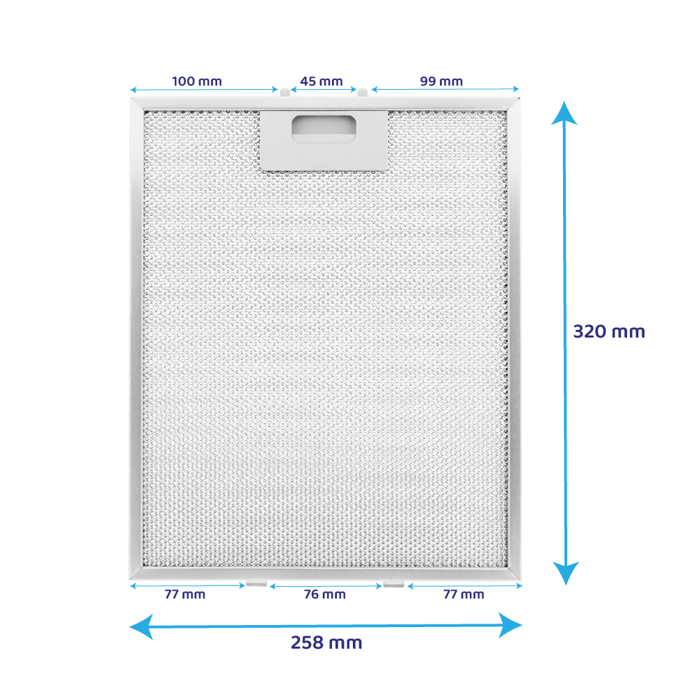 Filtre à graisse en métal 320x258mm Pelgrim 127036