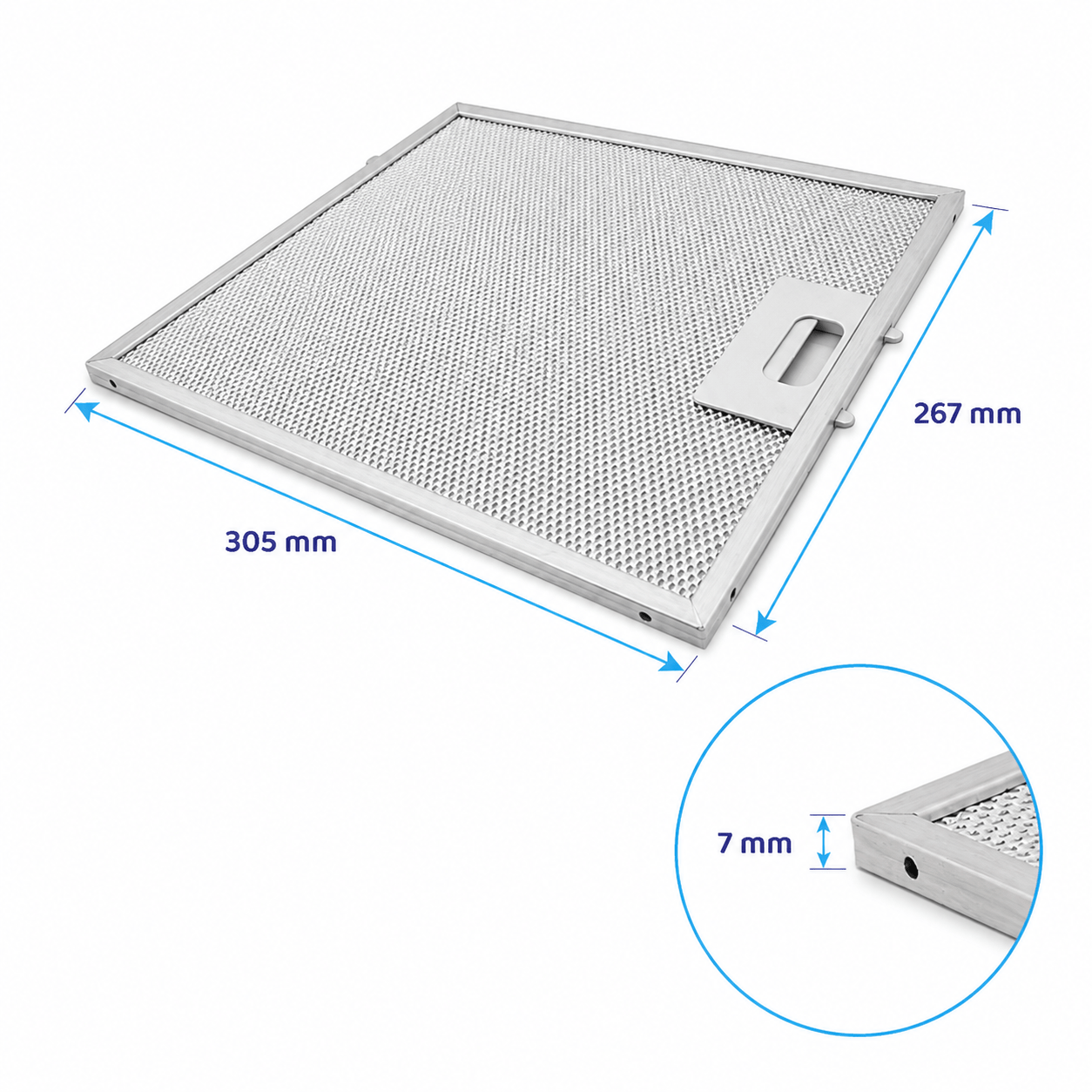 Filtre à graisse en métal 305x267mm compatible avec Samsung DG81-02269A