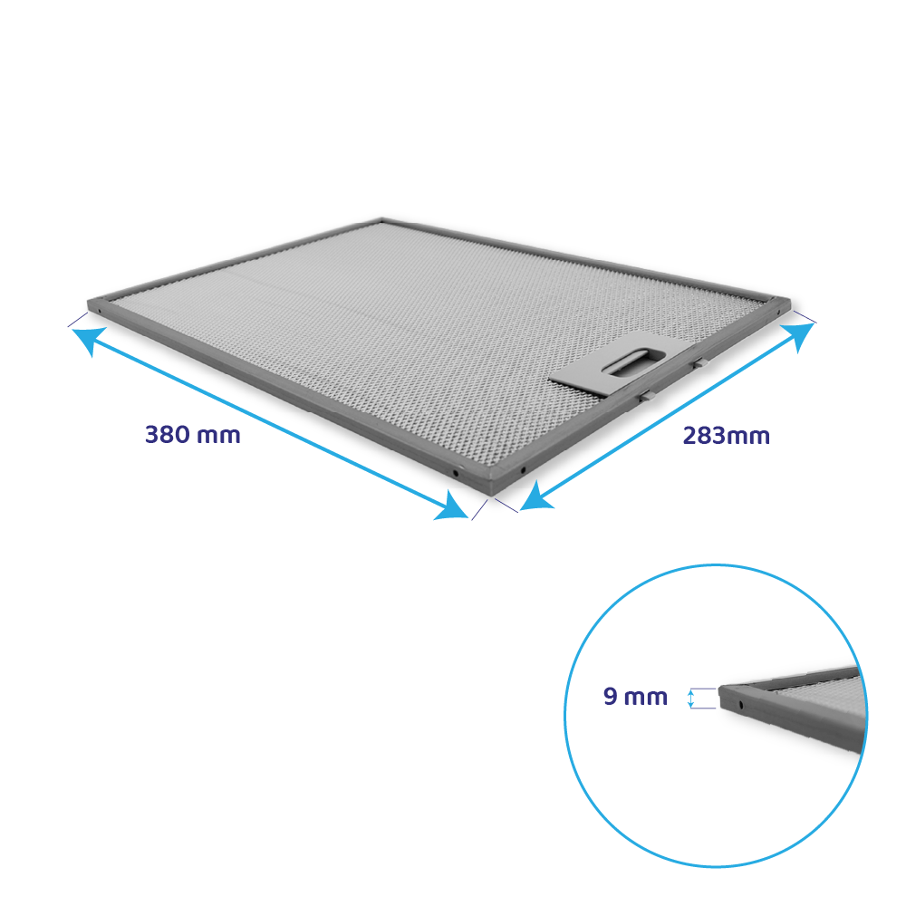 Filtre à graisse en métal 380x283mm d'origine Siemens 422872 / 00422872